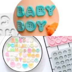 Molde Silicona Letras Flores Repostería Chocolate Botones en internet