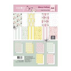 Bloco A4 básico - Coleção Uma Nova Primavera - Decore Crafts