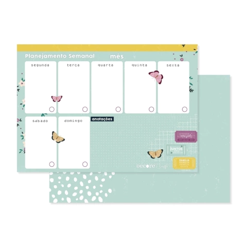 MIOLO PARA PLANNER SEMANAL - 148 X 210 MM (A5) - 40 FOLHAS - OFFSET 120G - COLEÇÃO JUNTOS PARA SEMPRE - DECORE CRAFTS
