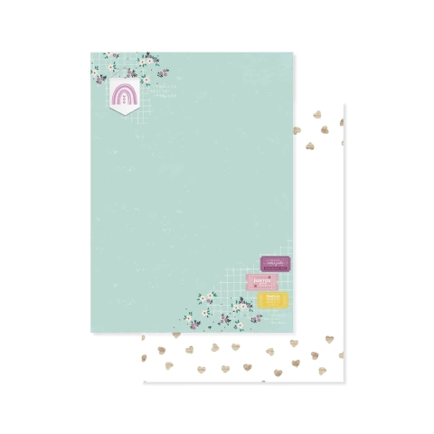 MIOLO PARA PAPELARIA (A5) - 40 FOLHAS - OFFSET 120 - COLEÇÃO JUNTOS PARA SEMPRE - DECORE CRAFTS