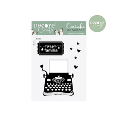 CARIMBOS DE SILICONE - MÁQUINA DE ESCREVER - 70 X 60MM - COLEÇÃO SEMPRE JUNTOS - DECORE CRAFTS
