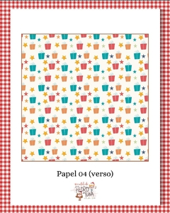 Kit com 06 papéis da Coleção O Natal de Pedro e Nina - Fabi Paliares - Doce Papel Scrapbook