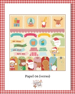 Kit com 06 papéis da Coleção O Natal de Pedro e Nina - Fabi Paliares