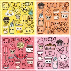 Kit com 6 papéis | Coleção Sweet Kawai | Goodies na internet