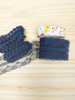 Kit Floral Azul Marinho - comprar online