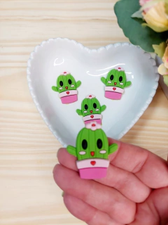 Aplique Emborrachado CACTO 35X35MM EM PVC COM 2 UNIDADES