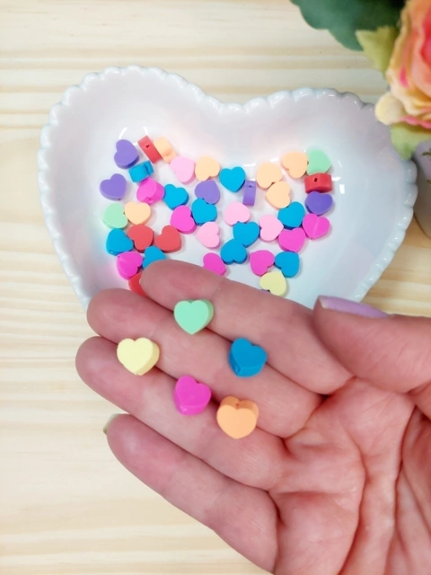 CORAÇÃO PASSANTE EM PVC 10MM - 16 unidades