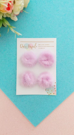 Pompom chato (peludinho) nas cores candy