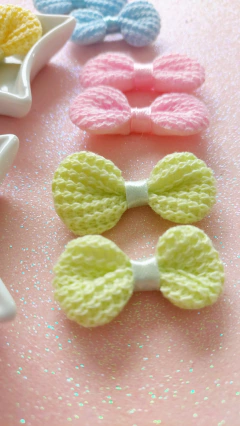 Laços linha tipo crochê em cores variadas - Doce Papel Scrapbook