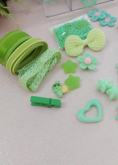 Caixinha de Fofuras Verde Natureza - Doce Papel Scrapbook