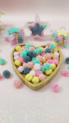 Mini Pompom de de tule de 1.5cm nas cores candy colors