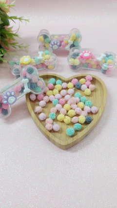 Mini Pompom de tule de 1.0cm nas cores candy - Doce Papel Scrapbook