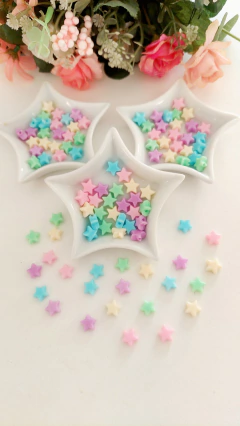 Miçanga - Entremeio Estrela infantil colorida com furo passante - 10mm - comprar online