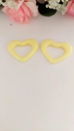 Aplique fivela coração com furo passante - 32x25mm - loja online