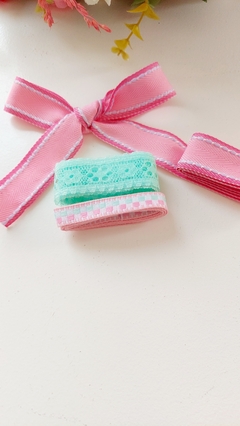Kit Fitas Xadrez Rosa