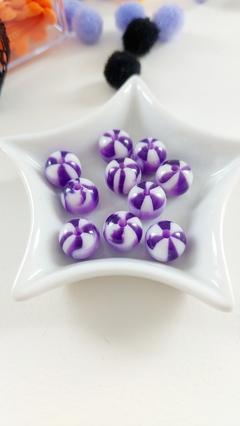 Entremeio Bolnha 10mm (branca com roxo) - Hallowen