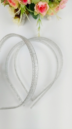 Tiara Dentinho Glitter Prata - 08mm - comprar online