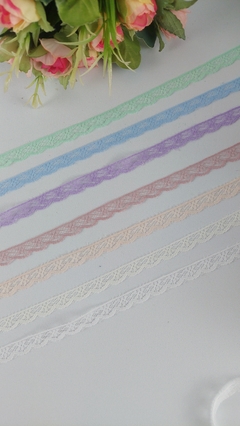 Renda de Nylon número 02 - 10mm RI - várias cores - tons claros na internet