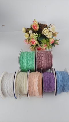 Renda de Nylon número 02 - 10mm RI - várias cores - tons claros - comprar online