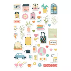 Adesivos em papel Casinha - Coleção Feliz da Vida - Juju Scrapbook