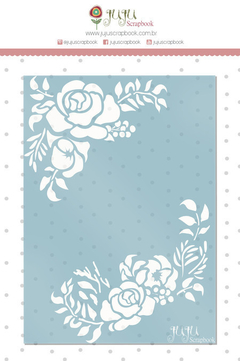 Stencil Cantoneira Floral - Coleção Sonho Meu - JuJu Scrapbook