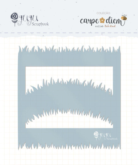 Stencil Gramado - Coleção Carpe Diem - JuJu Scrapbook