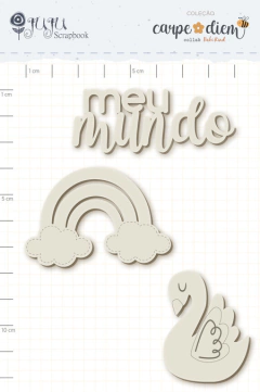 Enfeite Off-White Meu Mundo - Coleção Carpe Diem - Juju Scrapbook