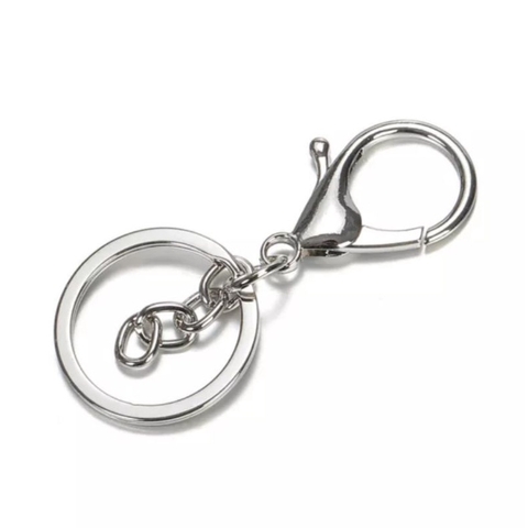 Argola com corrente e fecho lagosta para chaveiro