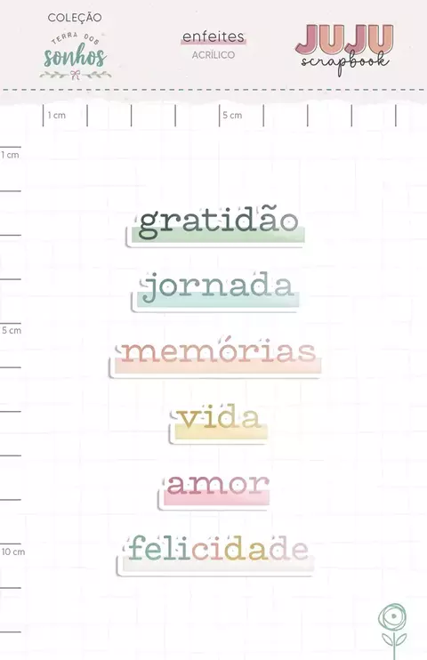 Acrílico Gratidão - Coleção Terra dos Sonhos - Juju Scrapbook