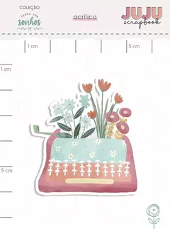 Acrílico Máquina de Escrever - Coleção Terra dos Sonhos - Juju Scrapbook