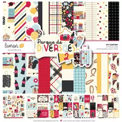 Kit 12 Folhas | Parque de Diversões 2 | Lemon Scrapbook