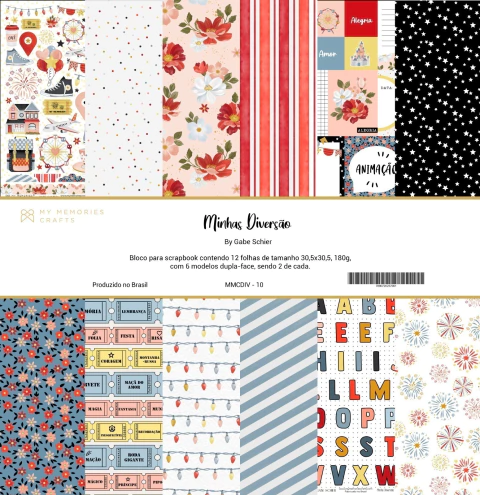Bloco 30,5x30,5 | 12fls - Coleção Minha Diversão - My Memories Crafts