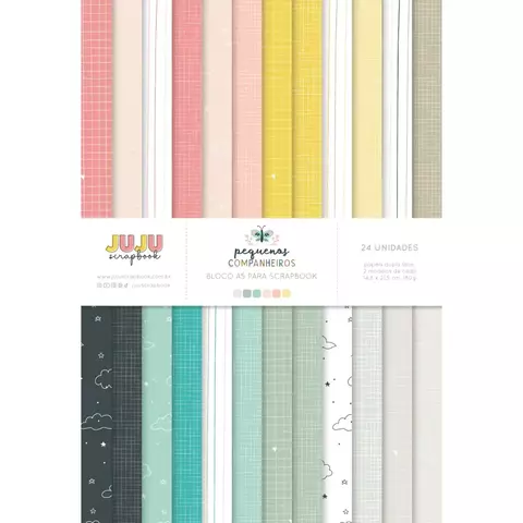 Bloco A5 para Scrapbook - Coleção Pequenos Companheiros | JuJu Scrapbook