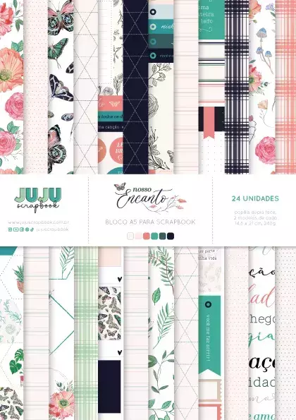 Bloco A5 para Scrapbook - Coleção Nosso Encanto | JuJu Scrapbook