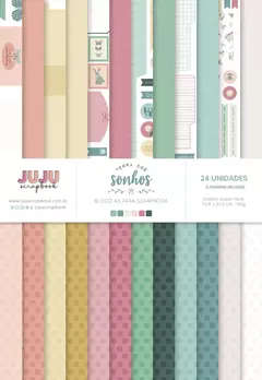 Lançamento Bloco A5 para Scrapbook - Coleção Terra dos Sonhos - Juju Scrapbook