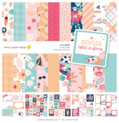 KIT 12 FOLHAS | COLEÇÃO A AVENTURA ESTÁ LA FORA | LEMON PAPER DESIGN