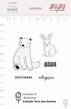 Carimbo M Bichinhos - Coleção Terra dos Sonhos - Juju Scrapbook