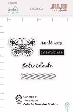 Carimbo M Felicidade - Coleção Terra dos Sonhos - Juju Scrapbook