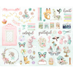 Cartela de Chipboard adesivado - Coleção Colorful - Carina Sartor
