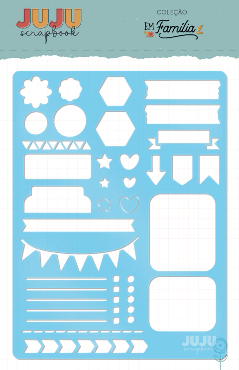 Stencil Formas Básicas - Coleção Em Família | JuJu Scrapbook