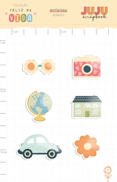 Enfeite Acrílico Sossego - Coleção Feliz da Vida - Juju Scrapbook
