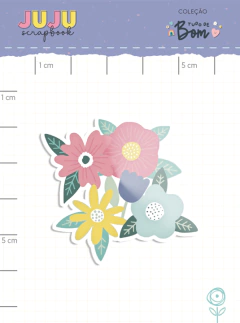 Enfeite Acrílico Florido - Coleção Tudo de Bom | JuJu Scrapbook