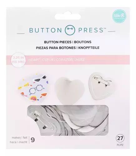 BUTTON PRESS - REFIL BOTTONS CORAÇÃO 9 UN - WER MAKERS