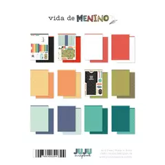 Bloco A5 para Scrapbook - Coleção Vida de Menino - Juju Scrapbook - comprar online