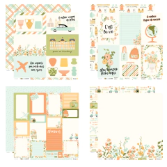 Kit 12 Folhas | La Vie Est Belle | Lemon Scrapbook - Doce Papel Scrapbook