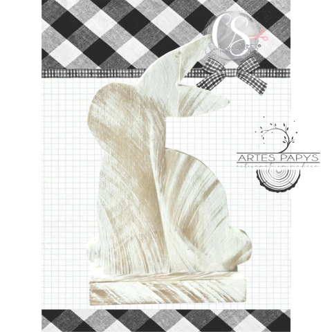 Coleção GARDEN – Coelho M Madeira Pátina – 2 peças – Carina Sartor