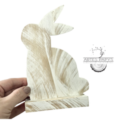 Coleção GARDEN – Coelho M Madeira Pátina – 2 peças – Carina Sartor - comprar online