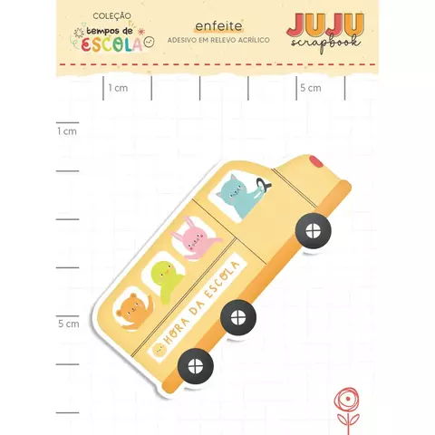 Adesivo em relevo Acrílico Ônibus Escolar - Coleção Tempos de Escola - Juju Scrapbook