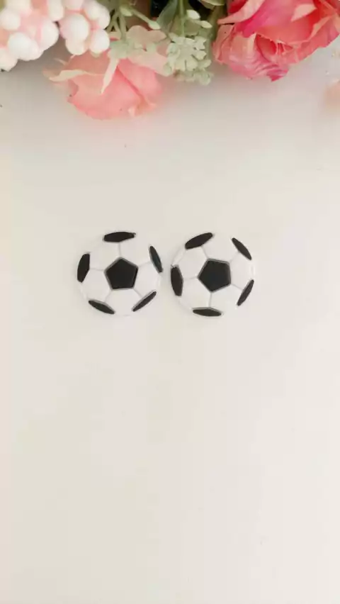 Aplique emborrachado Bola preto e branco - com 2 unidades