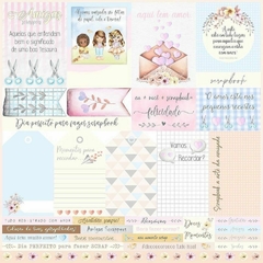 kit com 2 coleções de papeis com 6 folhas (cada) - Coleção A Arte da Amizade - Thayza Ramos - Doce Papel Scrapbook